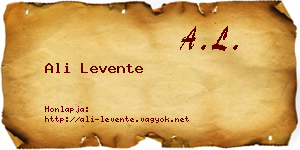 Ali Levente névjegykártya